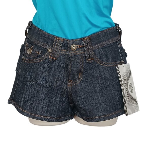 NWT Be-Girl Women Junior's Shorts Jeans Black Color Classic Style Embroidered - Picture 2 of 13